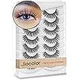 Natural Lashes False Eyelashes Wispy Natural Faux Mink Lashes Jiocolor 7 Pairs Light Volume Fake Eye Lashes DJ-15