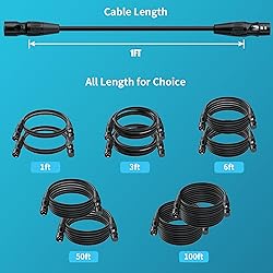 SMALL-EYE XLR Cables for Microphone 1FT 2