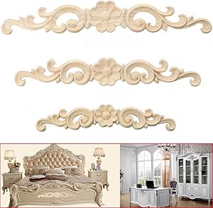 Baost Wood Carved Corner Onlay Applique European Style Door Furniture Cabinet Decor Wall Art Unpainted Frame Applique size 163cm