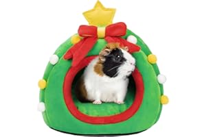 YUEPET Guinea Pig Beds Small Animal Hideout Warm House Washable Cage Accessories for Hamster Squirre Hedgehog Sugar Glider Rat Chinchilla(Green) …