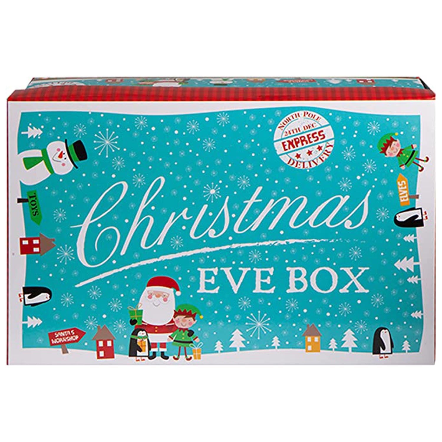 PMS VFM - Blue Character Christmas Eve Box - Small, Elf Delivery Box, Favour Boxes, Table Favours for Xmas, Christmas Eve Boxes Empty, Small Gifts, for Kids, Adults