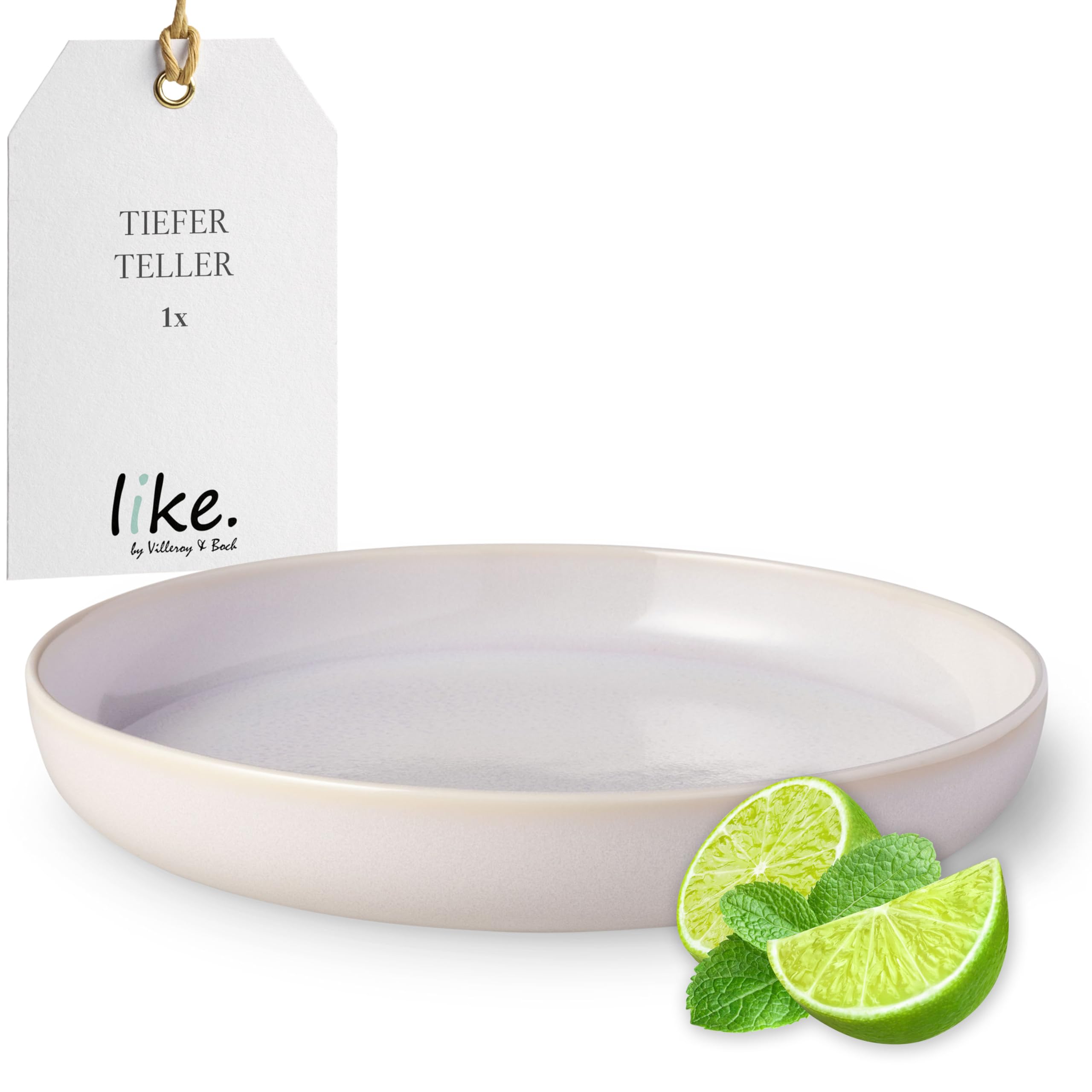 like. by Villeroy & Boch - Crafted Cotton, deep Plate, Premium Porcelain, Flat Dish, Dishwasher-Safe, Microwave-Safe, Plate, Crockery, Dinner Plate, Tableware, Beige