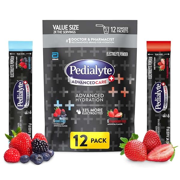 PEDIALYTE ADVANCEDCARE PLUS ELECTROLYTE POWDER, HAS 33% MORE...