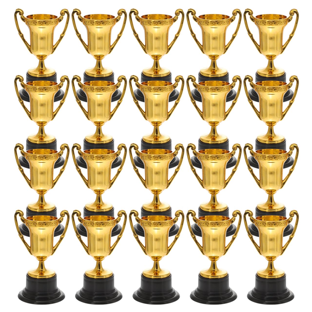 UKCOCO Kids Reward Trophy Small Plastic Trophy with Base for School Competition Party Favors and Sports Events Pack