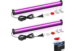 YQNLIFA Black Light Bar, 15W 1FT Magnetic LED Black Lights with 5FT Cord, Portable Blacklights for Glow Party, Fluorescent Poster, Body Paint, Halloween Decorations, Room, Stage Lighting, 2 Pack