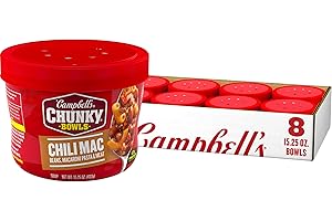 CAMPBELL’S CHUNKY Campbell's Chunky Soup, Chili Mac Soup, 15.25 oz Microwavable Bowl (Case of 8)