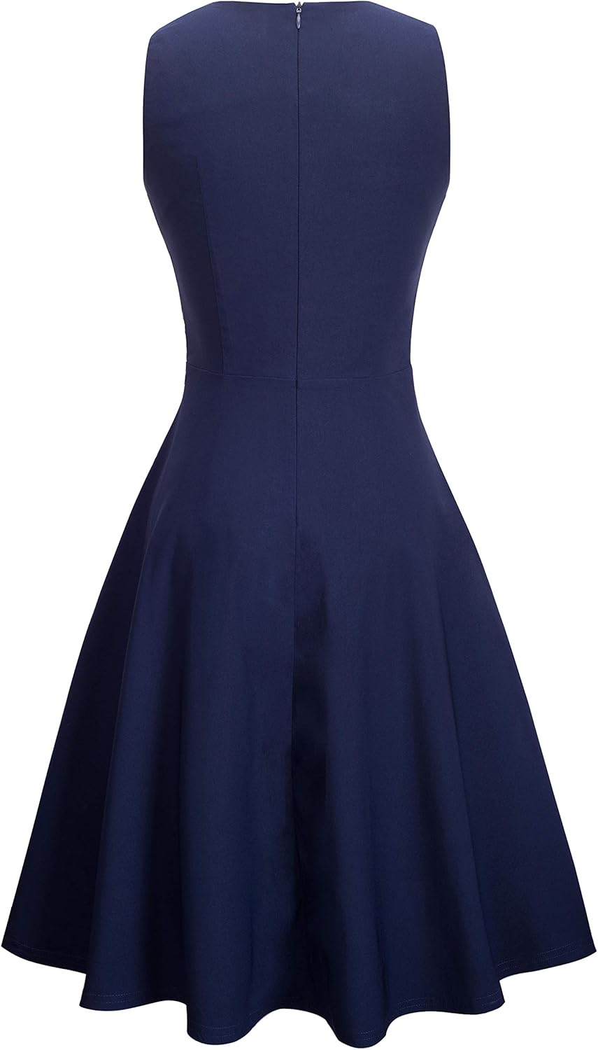 HOMEYEE Women's Sleeveless Cocktail A-Line Embroidery Party Summer Wedding Guest Dress A079: Clothing