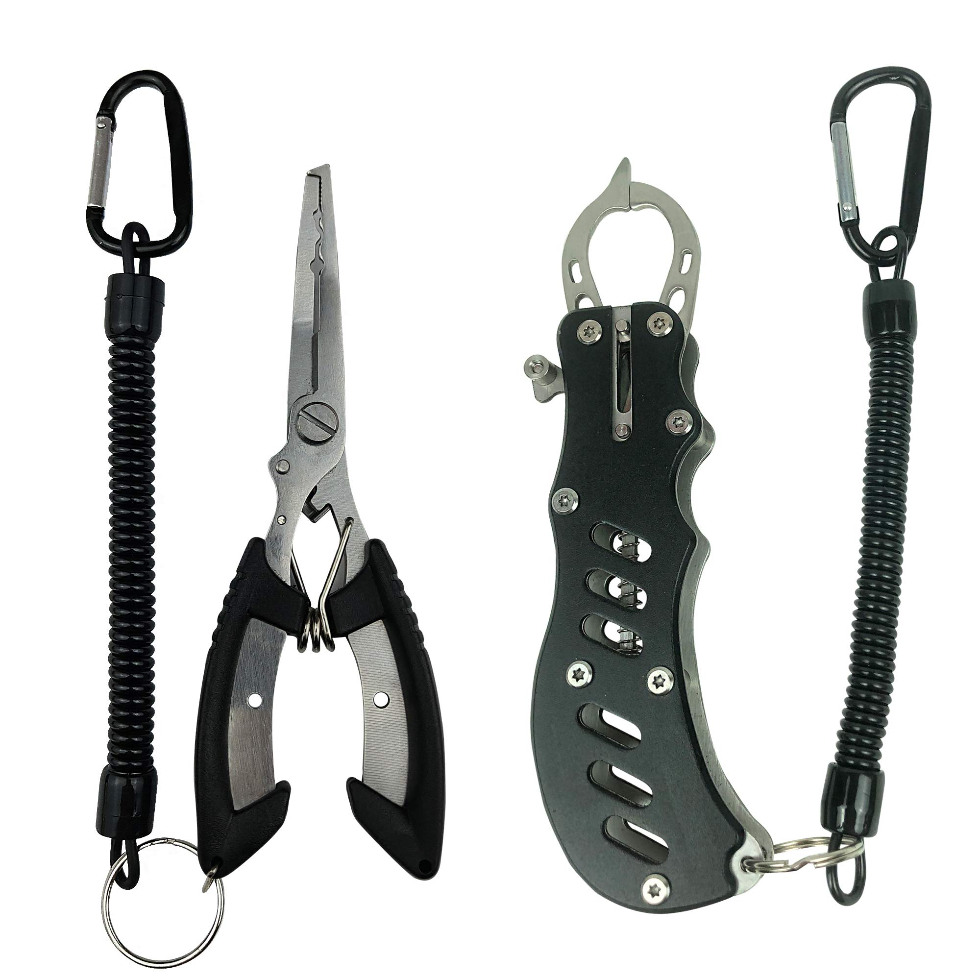 Professional Fishing Tool Set Fish Lip Gripper and Fishing Pliers Combination Fish Controller Hook Remover Fishing Line Cutter Functions Powerful Must for Anglers