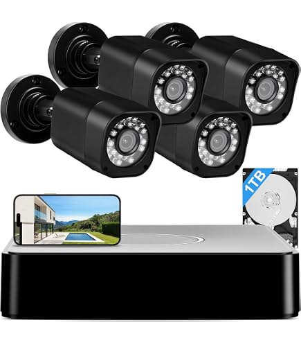 Amazon.com : 4CH Wired Security Camera System, AIWIXEN DVR with