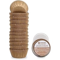 Gifbera Natural Mini Cupcake Liners Odorless Greaseproof Paper Muffin Baking Cups 300-Count, Natural Color