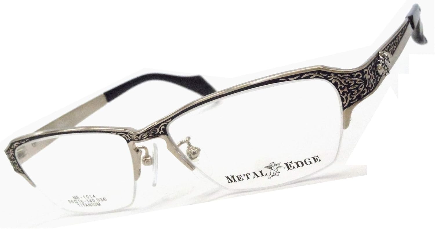 Metal Edge Me 1014 メタルエッジ メガネフレーム ホワイトゴールドシャーリング ファッション眼鏡 通販 Amazon