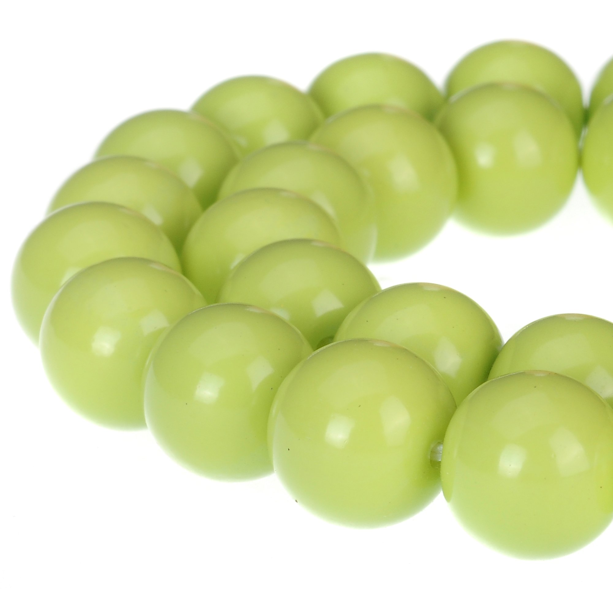 RUBYCA Round Opaque Painted Druk Czech Glass Beads Bulkfor Jewellery Making, Strand (Green, 10mm)