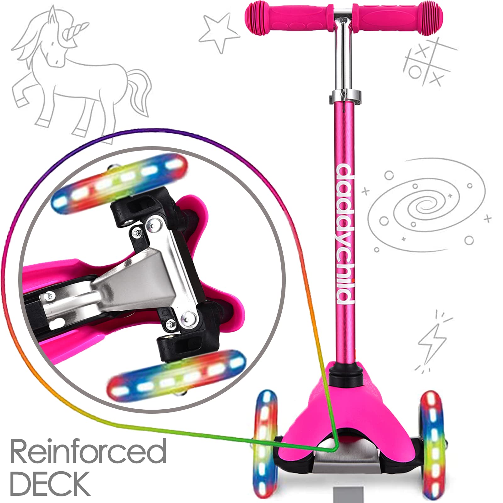 3 Wheel Scooters for Kids, Kick Scooter for Toddlers 3-6 Years Old, Boys and Girls Scooter with Light Up Wheels, Mini Scooter for Children
