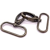 KOTAIFA 1-1/2 inch Swivel Clasps Swivel Lobster Claw Clasp 1.5 inch Swivel Clips 38mm Swivel Hooks for Purse Bag Making 10pcs Antique Bronze