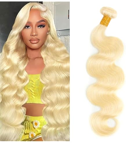 Amazon.com : 613 Blonde Body Wave Bundles Human Hair 14 16  display picture 1