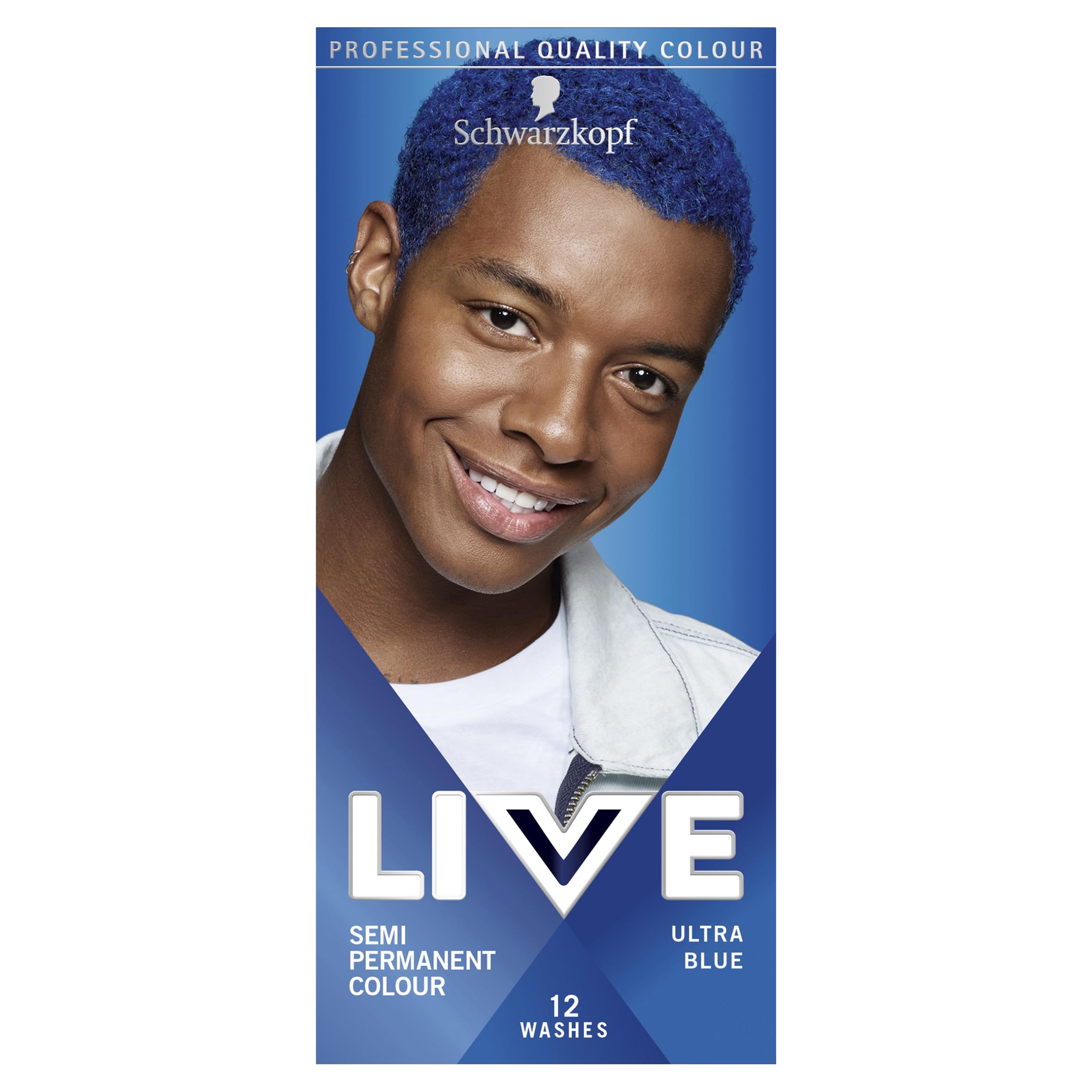 Schwarzkopf LIVE Ultra Brights Electric Blue Semi-Permanent Hair Dye 095, Blue Hair Dye for Bright or Pastel Hair Colour, Vibrant Colour Lasts up to 15 Washes