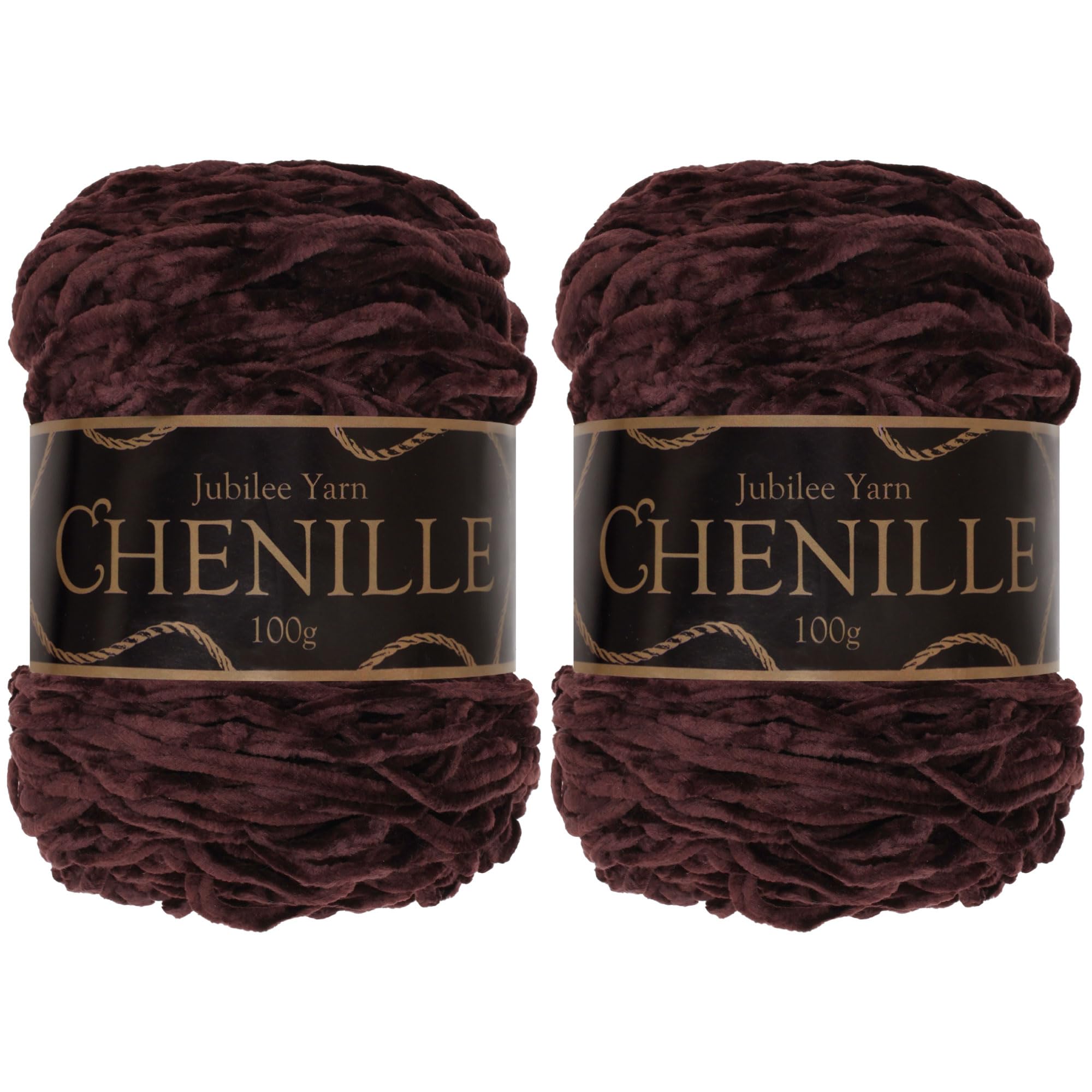 JubileeYarn Chenille Yarn - Worsted Weight - 100g/cake - Molasses - 2 Cakes — image 1