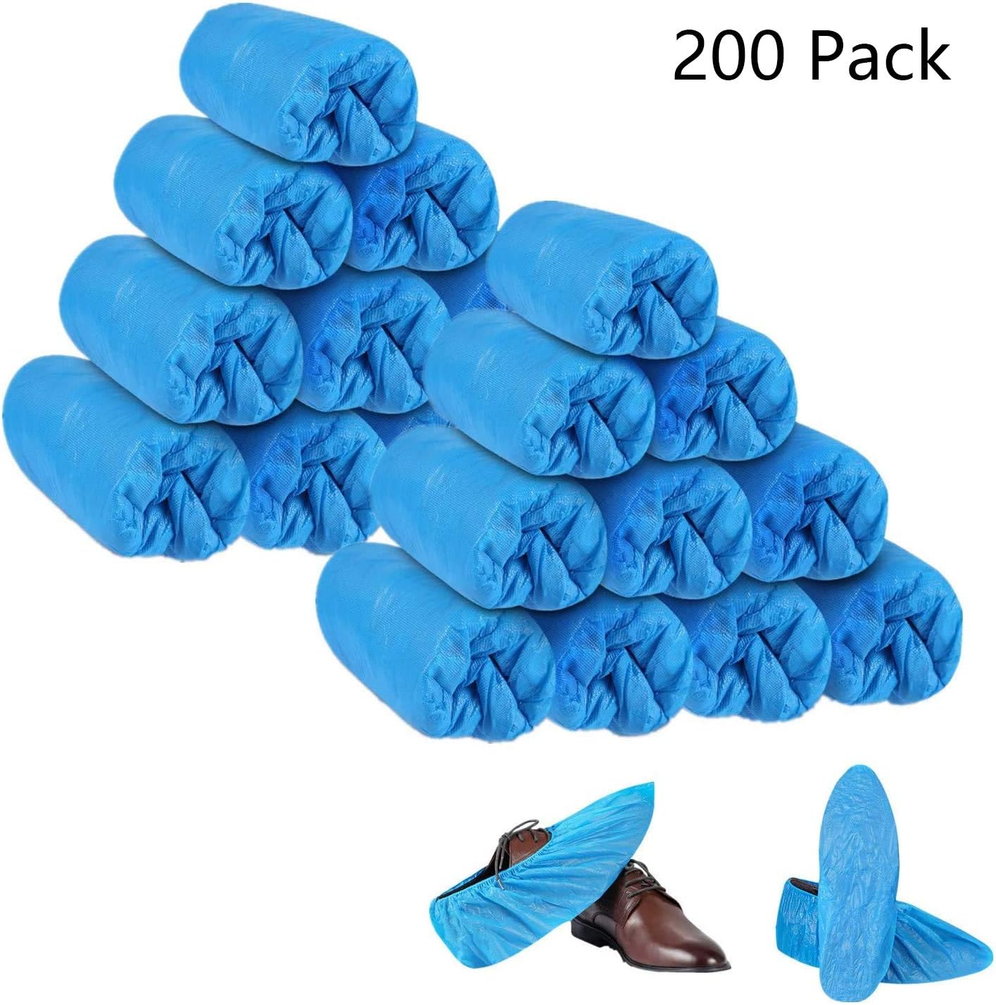 Disposable Shoe & Boot Covers Waterproof Shoe Cover Slip Resistant Non Slip, Durable Boot&Shoes Cover CPE Shoe Covers Protect Your Home (200 pcs)