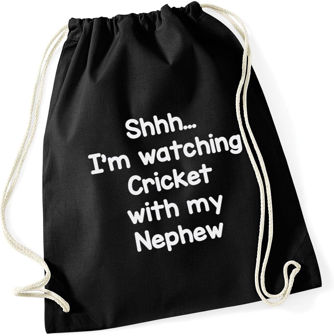 Hippowarehouse I'm watching Cricket with my Nephew Drawstring Cotton