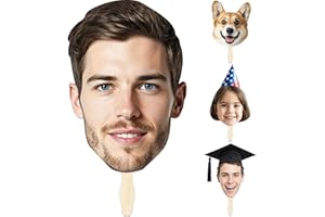 Custom Big Head Cutout on Stick | Personalized Life Size Fat Fun Face Fans Hand-Hold Photo Cardboard Cutout | Fun Decor for G