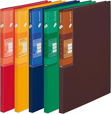 Amazon Co Jp プラス ファイル スーパーエコノミー クリアファイル ポケット ミックス 5冊入 文房具 オフィス用品