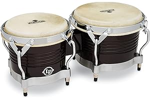Latin Percussion M201 LP Matador Wood Bongos - Dark Brown/Chrome 8.625-inch