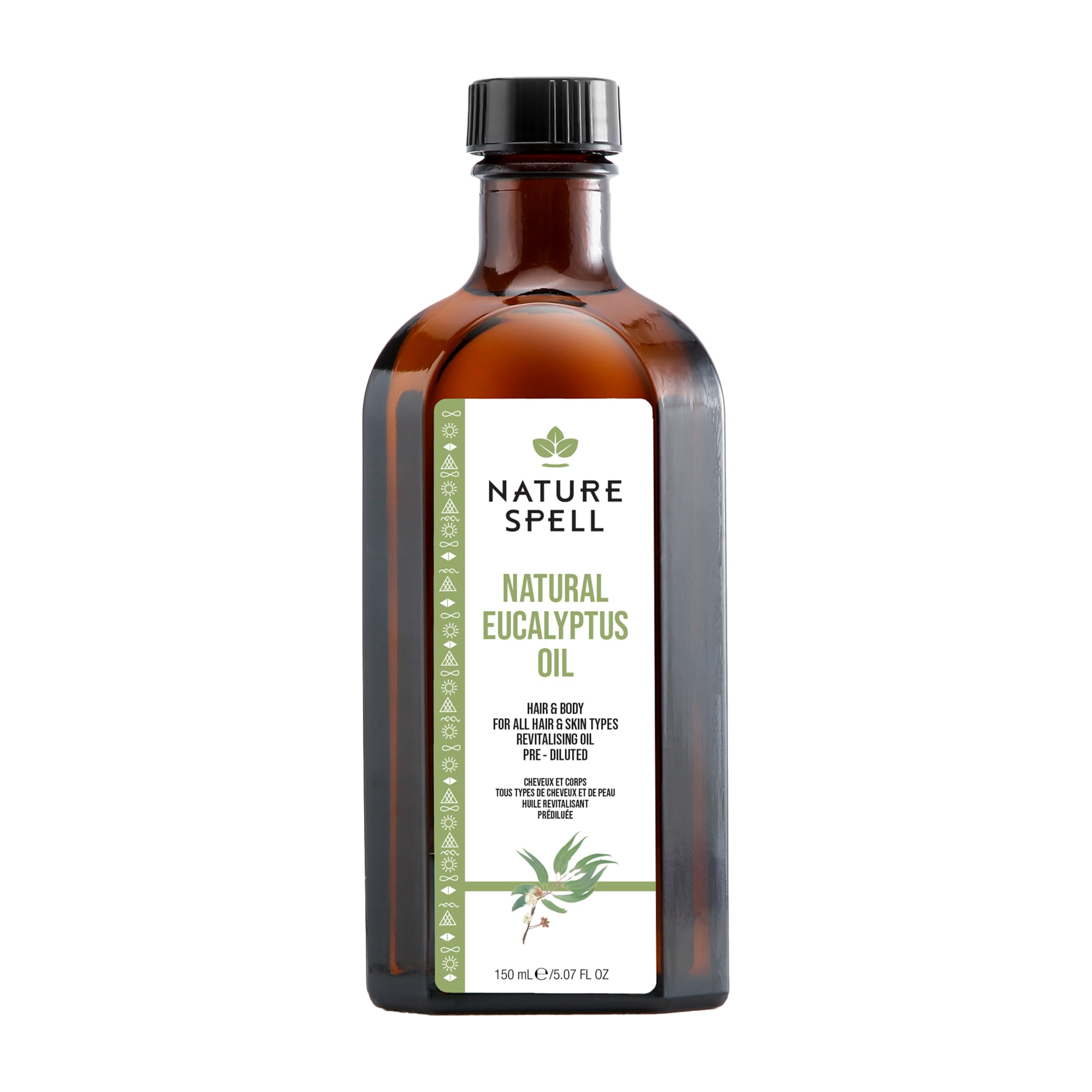 Nature Spell Eucalyptus Oil for Hair & Body, Pre-Diluted Oil to Smooth Strands & Refresh Skin Texture, For All Hair & Skin Types, Vegan, 150ml