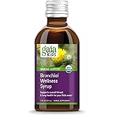 Gaia Kids Bronchial Wellness Syrup - Immune Support Supplement - Overall Throat & Lung Health Support - Certified Organic Formula with English Plantain, Grindelia & Honey - 3 Fl Oz (18 Servings)