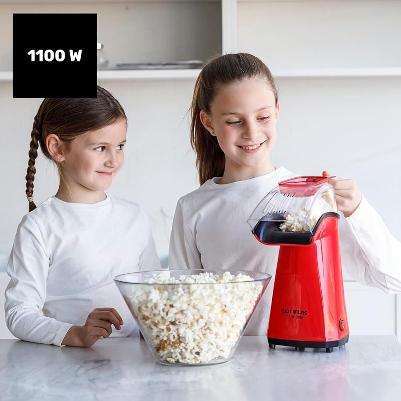 - Machine à pop-corn Pop'N'Cor, 1100W, Sans huile, Air chaud, 3 min