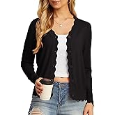 GRECERELLE Womens Lightweight Open Front Cardigan Sweater Button Down Long Sleeve Casual Knit Tops Shrugs for Women