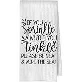 BlissfulAbon Funny Toilet Bathroom Towels - Funny Waffle Weave Hand Towels, Bathroom Accessories Decor, If You Sprinkle When You Tinkle, 16x24 Inches