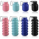 LemonRoad 4 Pcs 20 oz Portable Collapsible Water Bottles Reusable Silicone Foldable Water Bottle Lightweight Leakproof Expandable for Gym Traveling Camping Hiking Sports