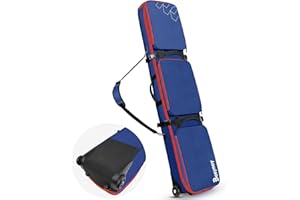 Bosynoy Padded Snowboard Bag with Wheels, Extendable Ski Bags for Air Travel Length up to 175cm, Water Resistant Ski Snowboard Backpack for Ski Boots Up to US Size 13, Helmet, Ski Gear, Jacket