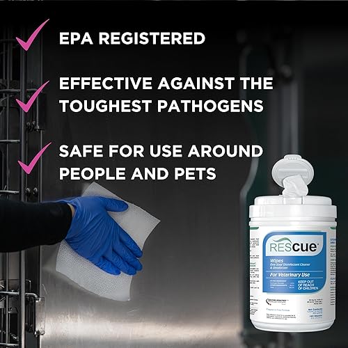 REScue One-Step Disinfectant Cleaner Deodorizer Wipes for Vet - Technical View