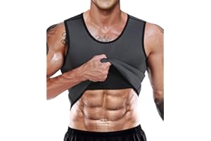 NonEcho Men Neoprene Waist Trainer Sauna Vest Gym Hot Sweat Tank Top Workout Shirt Shapewear Body Shaper No Zipper