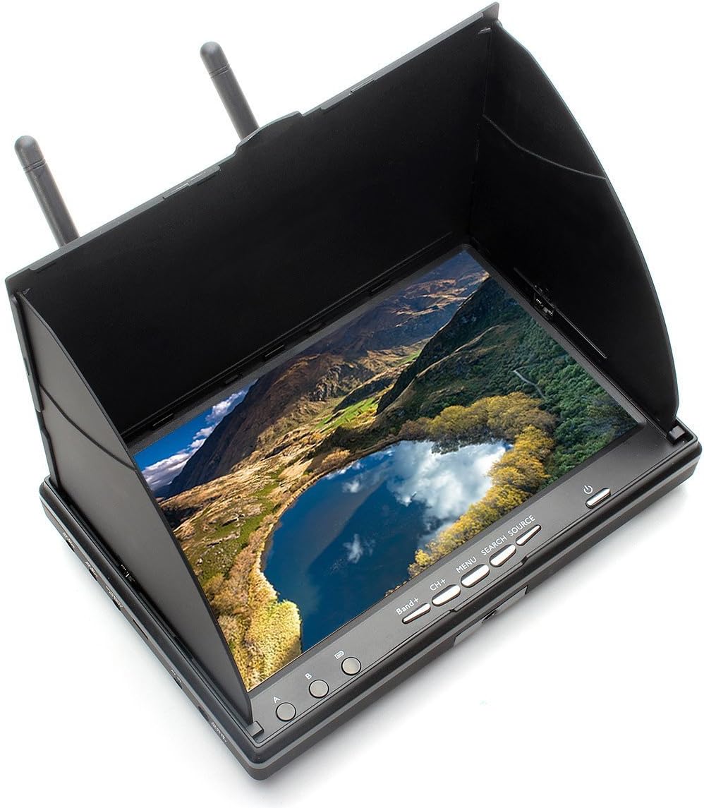 Eachine LCD5802S 5.8G 32CH 7 Inch Dual Receiver FPV Monitor System Dual Antenna with Build-in Receiver Battery