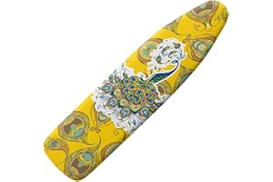 Dajingkj Beautiful Peacock Ironing Board Cover 18x49 Inch Standard Size Iron Board Cover with Elastic Edge Scorch and Stain R