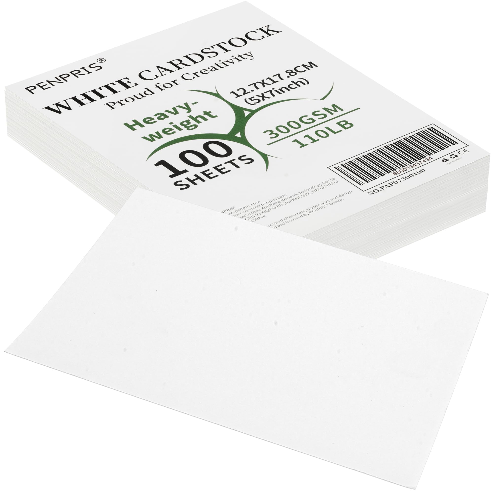 Photo 1 of 100 Sheets White Cards Blank - 5''x7'' White Card Stock 300gsm/110lb Thick Paper Cardstock, Heavy CardStock Blank for Wedding Invitations, Index Cards, Greeting, Note - PAP07300100