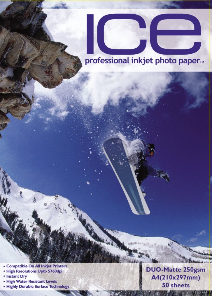 50 Sheets ICE A4 250gsm Double Sided Matt/Matte Photo Paper