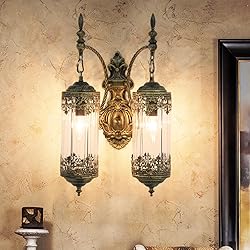 RONGHUAFUGUI Vintage Wall Sconces 2-Light Rustic