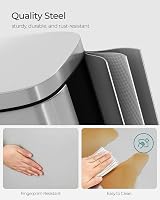 SONGMICS Kitchen Bin 30L Pedal with Soft-Close Lid Steel Silver LTB03NL view 4