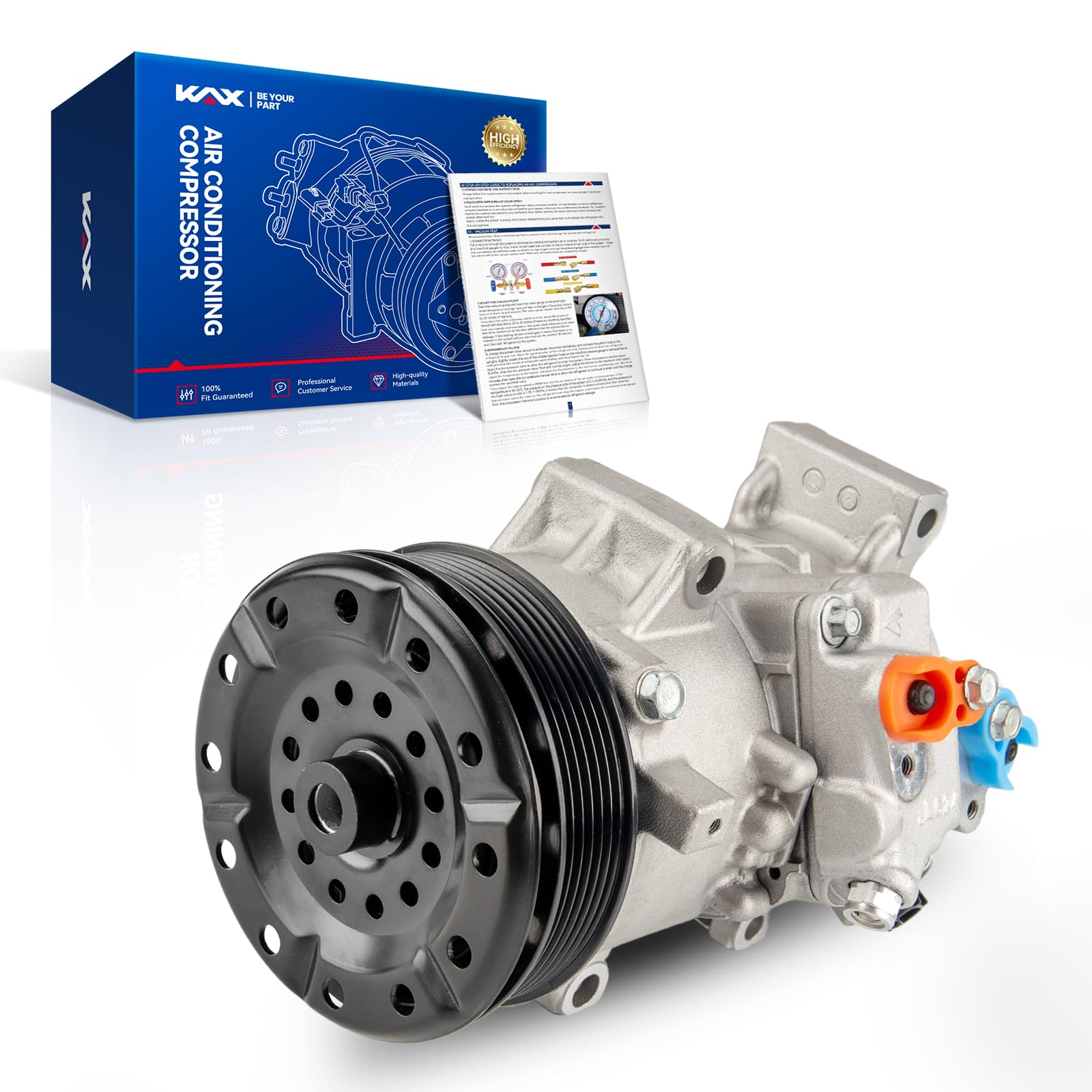 Photo 1 of KAX 67328 Air Conditioner AC Compressor with Clutch, Compatible with Toyota Corolla 2009-2010, Matrix 2009-2012, Scion xD 2008-2014 1.8L, Replace# 88310-02510