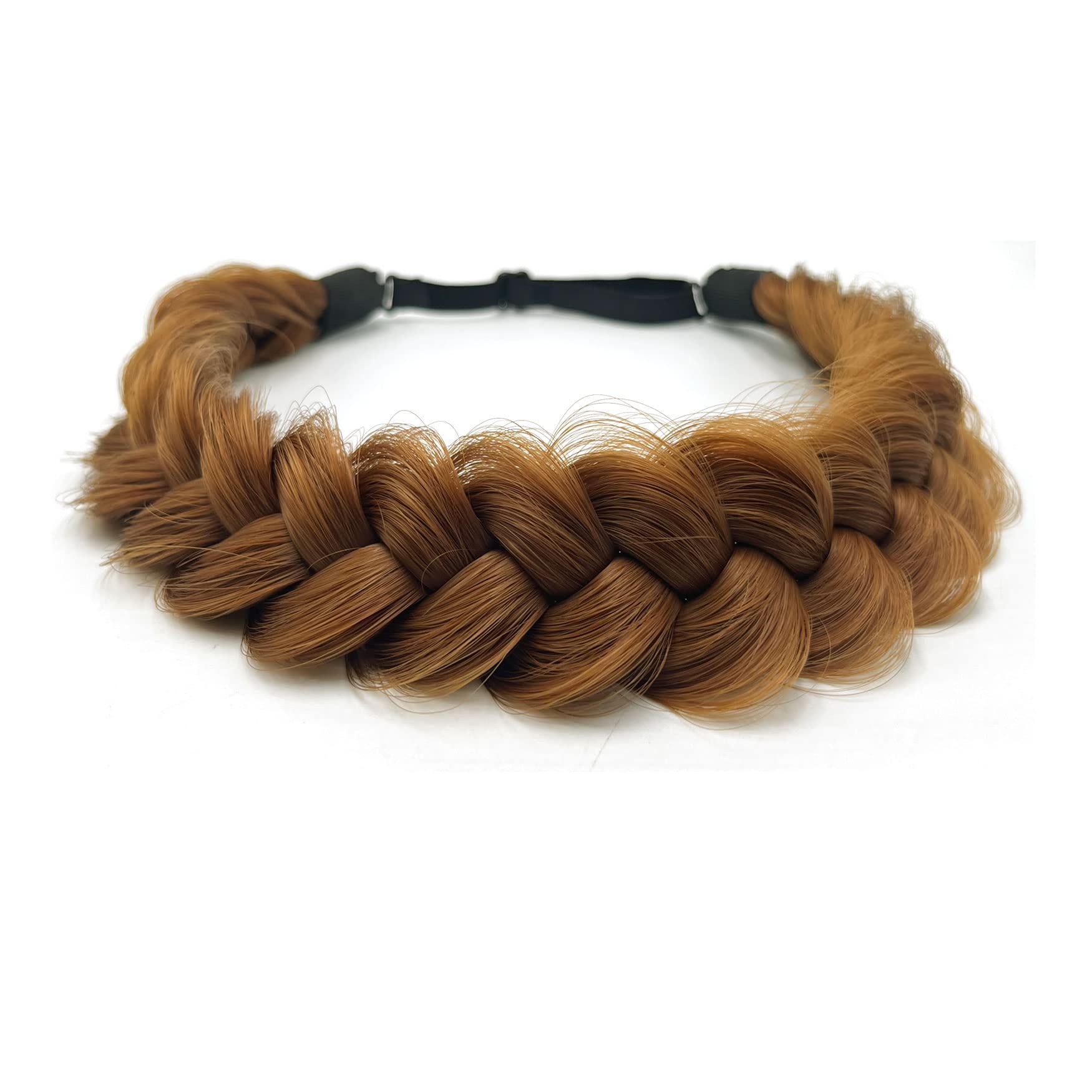 TOECWEGR Extensions Headband Hair Band Braided Classic Chunky Wide Plaited Wedding Fluffy Braids Wig Women Girl Beauty Accessory (A30BY) — image 1