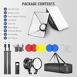 NEEWER LED Softbox Lighting Kit with 2.4G Remote, 2