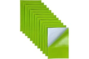 Jtnohx Self Adhesive Felt Sheets, 12 Pieces Felt Fabric with Adhesive Backing, 8x12 Inches Soft Sticky Back Fabric for Art & Craft DIY Project (Lime Green)