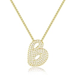 KissYan Bubble Letter Necklace, 14K Gold Plated