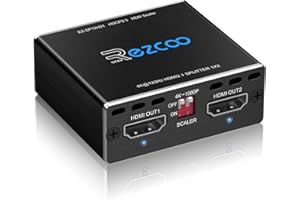 4K 120Hz HDMI 2.1 Splitter 8K 60Hz 1 in2 Out VRR ALLM HDCP2.3 HDR10 8KUHD D-olby Vision Atmos Scaler 4K EDID 1080P Dual Monit