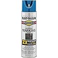 Rust-Oleum 266575 Professional 2X Distance Inverted Marking Spray Paint, 15 oz, Caution Blue