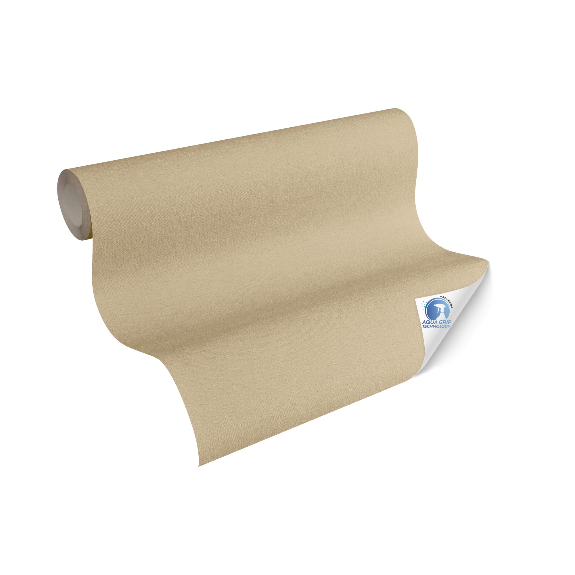 Livingwalls Wallpaper DESIGNDROP - precovered Non-Woven Wallpaper in Solid Colour in Brown, Cream - 10,05m x 0,53m - Plain Wallpaper for Various Rooms - 785754