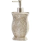 Creative Scents Victoria Hand Soap Dispenser for Bathroom - Decorative Countertop Lotion Dispenser - Dish Soap Dispenser for Liquid Soap and Lotion with Durable Pump (Beige)